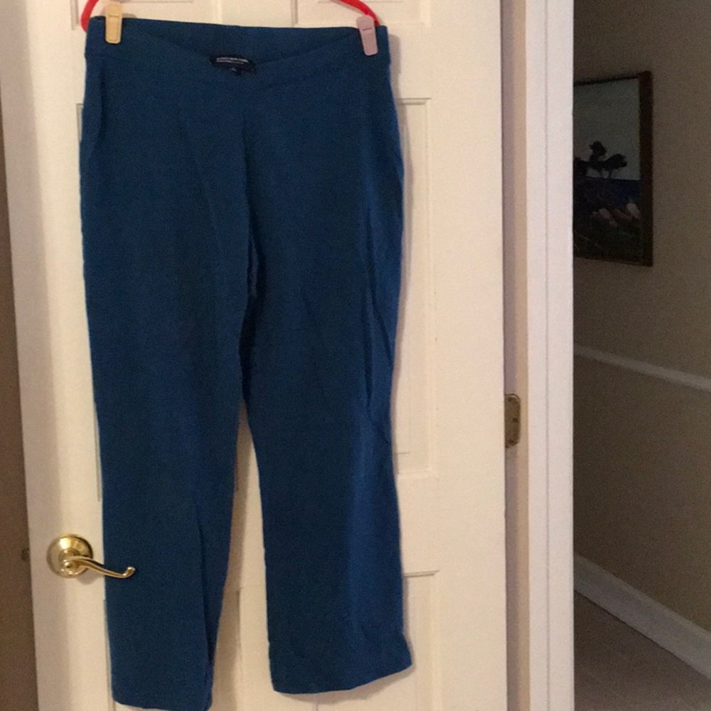 EUC,JONES NY WOMAN SZ 1X, TEAL COTTON,LONG SLEEVE/STRAIGHT LEG PULL ON PANT. - Picture 7 of 9